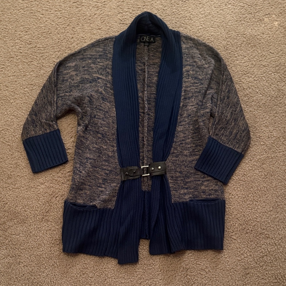 Cozy Blue and Gray Cardigan